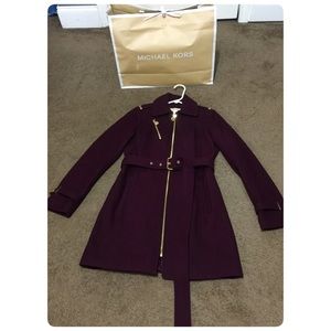 Michael Kors belted walker coat ( dark purple )
